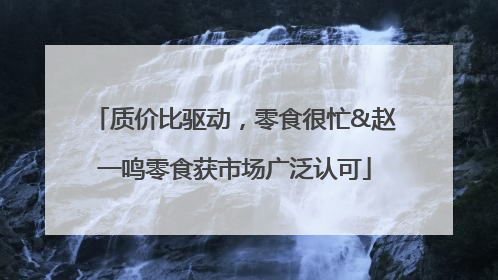 质价比驱动，零食很忙&赵一鸣零食获市场广泛认可