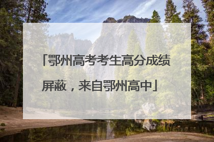鄂州高考考生高分成绩屏蔽，来自鄂州高中