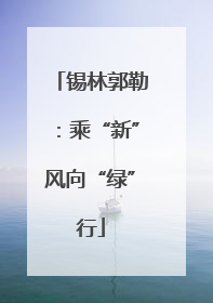 锡林郭勒：乘“新”风向“绿”行