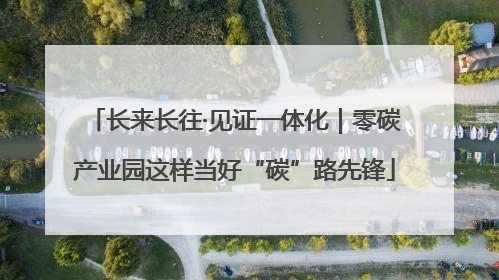 长来长往·见证一体化｜零碳产业园这样当好“碳”路先锋