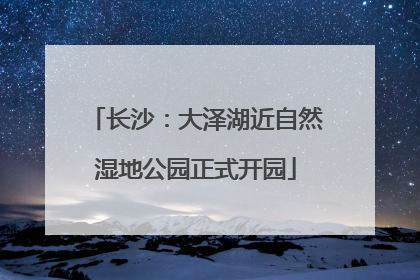 长沙：大泽湖近自然湿地公园正式开园
