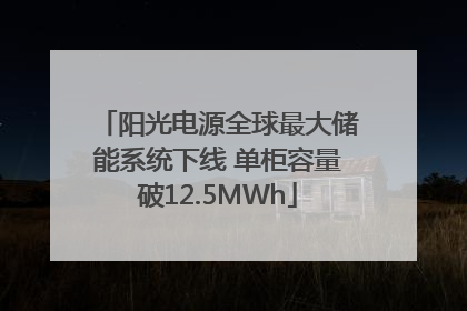 阳光电源全球最大储能系统下线 单柜容量破12.5MWh