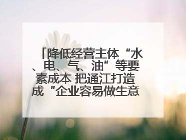 降低经营主体“水、电、气、油”等要素成本 把通江打造成“企业容易做生意的地方”