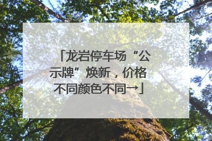 龙岩停车场“公示牌”焕新，价格不同颜色不同→