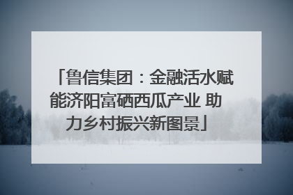 鲁信集团：金融活水赋能济阳富硒西瓜产业 助力乡村振兴新图景