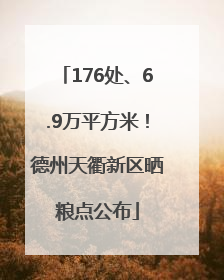 176处、6.9万平方米！德州天衢新区晒粮点公布