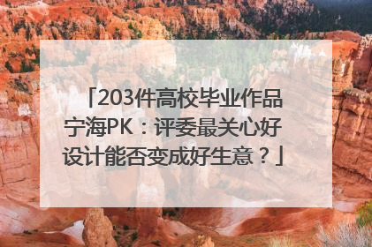 203件高校毕业作品宁海PK：评委最关心好设计能否变成好生意？