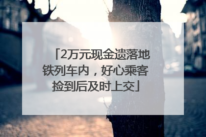 2万元现金遗落地铁列车内，好心乘客捡到后及时上交