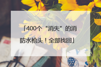 400个“消失”的消防水枪头！全部找回