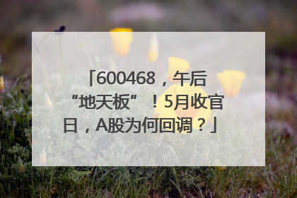 600468，午后“地天板”！5月收官日，A股为何回调？