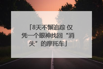 8天不懈追踪 仅凭一个眼神找回“消失”的摩托车